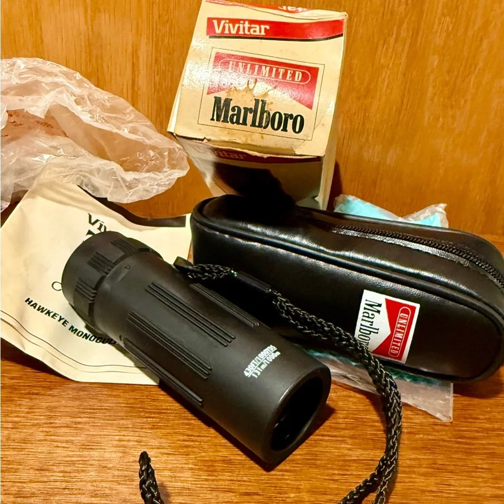 Vintage Marlboro Unlimited Vivitar PV Series 8x21 Monocular Scope Original Case